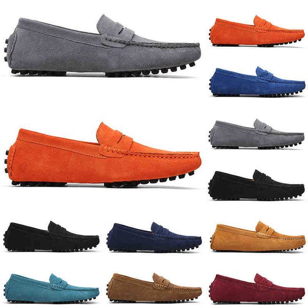 

running shoes 2021 jogging casual selling black blue gray orange green brown mens slip on lazyleather peasoutdoor jogging
