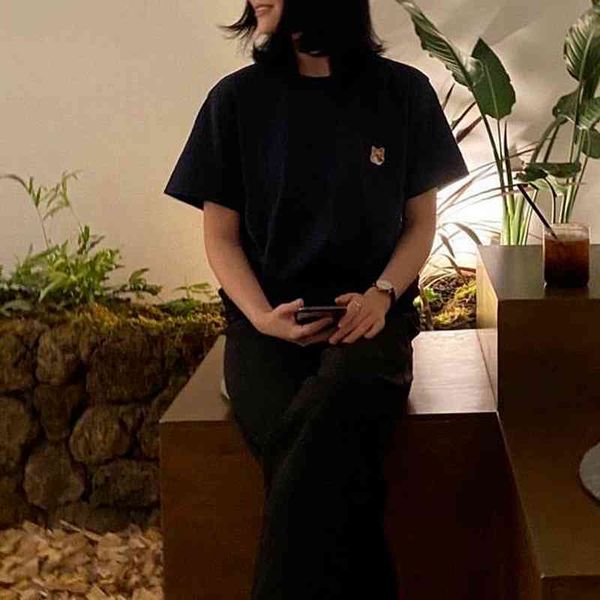 

women's t-shirt 100% cotton tshirts black and white gray french minimalist style little short sleeve t-shirts for women men b2