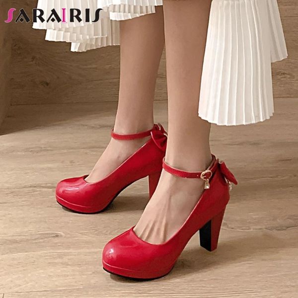 

dress shoes sarairis lady 2021 platform pumps classic sweet butterfly-knot women for date fashion high heels woman, Black