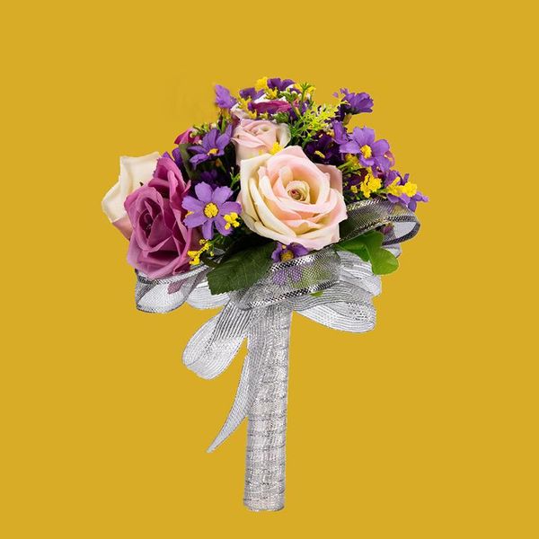 

wedding flowers tanpell colorful rose cloth european decoration western ribbon bouquet