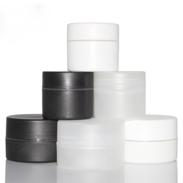 

storage bottles & jars 10pcs empty plastic containers matte black cosmetics jar with lids white mask cream pots clear sample packaging 100ml