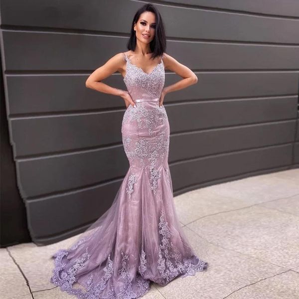 

party dresses formal evening long mermaid v-neck spaghetti strap lace appliques plus size women elegant prom gowns, White;black