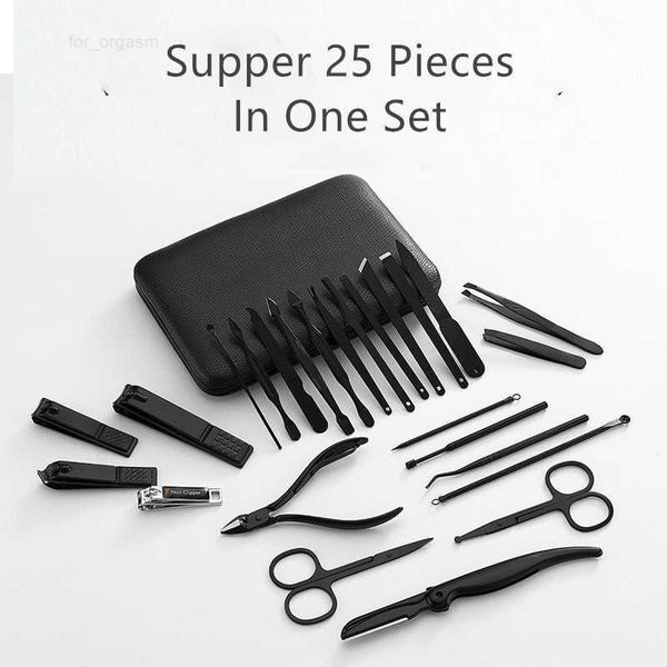 

2022pieces 25 supper complete manicure set nail kit art tools toenail pedicure care ingrown trimmer clipper professional q0513
