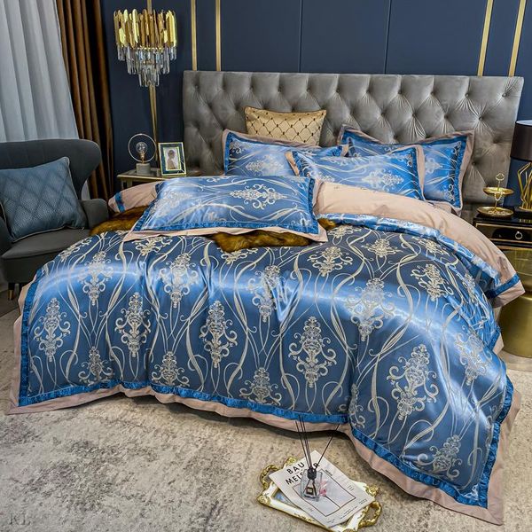 

bedding sets european royal  king jacquard cotton set quilt cover pillowcase flat bed sheet bedspreads home el bedclothes