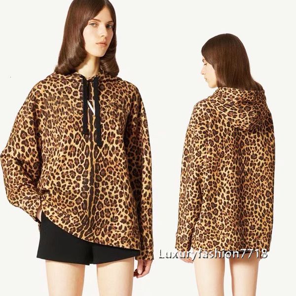 

women's jackets female fashion leopard hoodie style letter long sleeve print sweatshirt with casual woman mtso, Black;brown