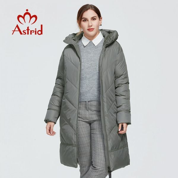 

astrid new winter women's coat women long warm parka fashion jacket with hooded bio-down large sizes female clothing 7042 201014, Black