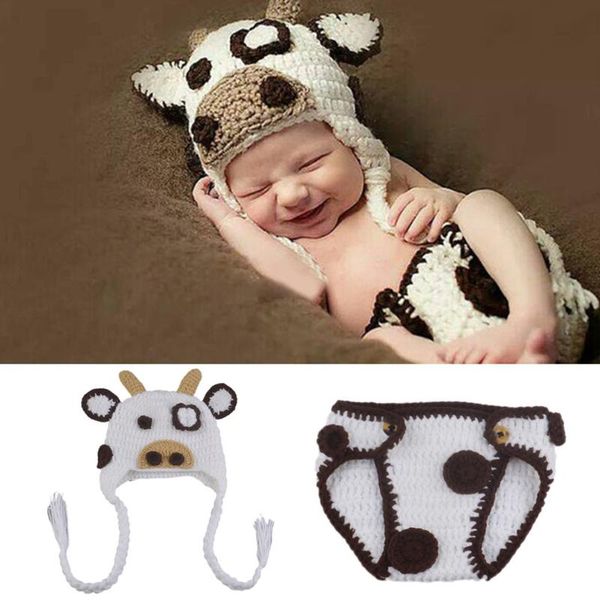 

cartoon animal knitted hat memorable newborn handmade baby costume set pgraphy prop crochet pants outfits clothes cute soft, Yellow
