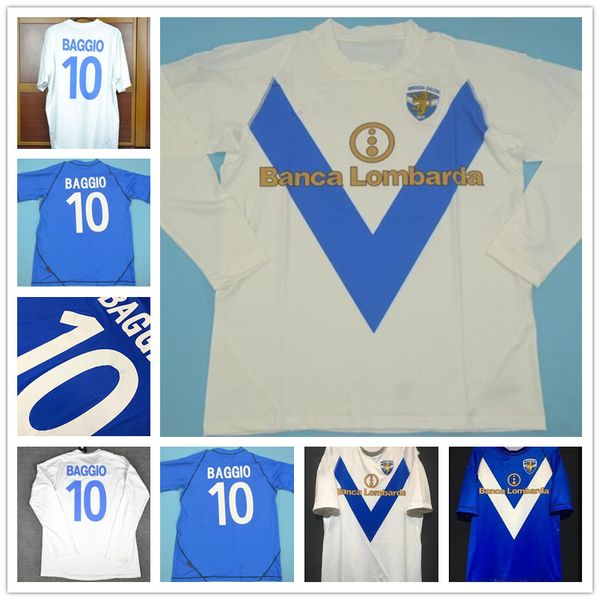 

brescia baggio 10 caracciolo 29 mauri 6 retro jersey 03 04 soccer jerseys 2003 2004 football shirt maillot de foot, Black;yellow