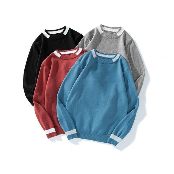 

2021winter warm men's slim sweater fashion brand, White;black