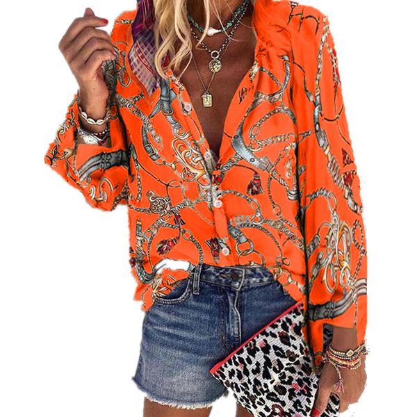 

women's blouses & shirts autumn elegant v-neck women blouse leopard casual work wear plus size clothing, White