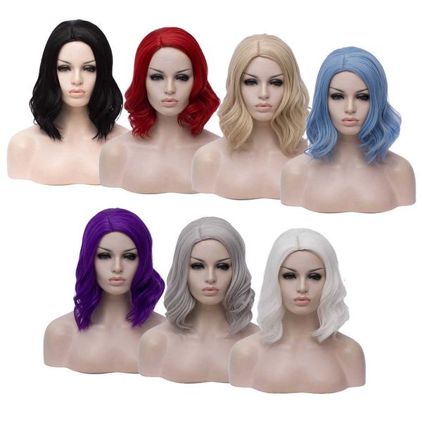 

fashion wig is divided into large head and short curly hair, Black