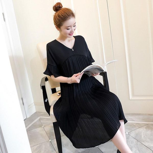 

maternity dresses dress pregnant women da pleated chiffon short a-line pregnancy clothing vestidos, White