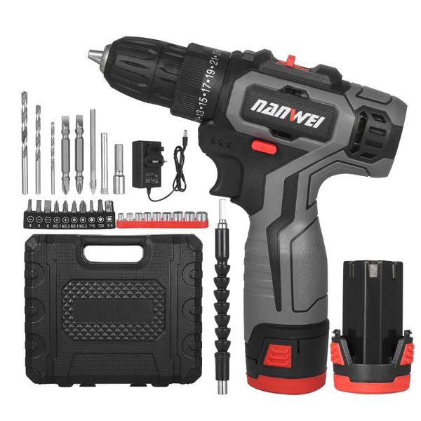 

professiona electric drills 12v brushless drill cordless driver handheld power 2 speed with led light 25+1 torque 1500mah battery