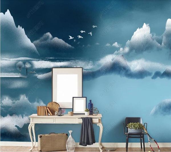 

wallpapers papel de parede chinese style mountain and ink decoration3d wallpaper mural,living room tv wall bedroom papers home decor