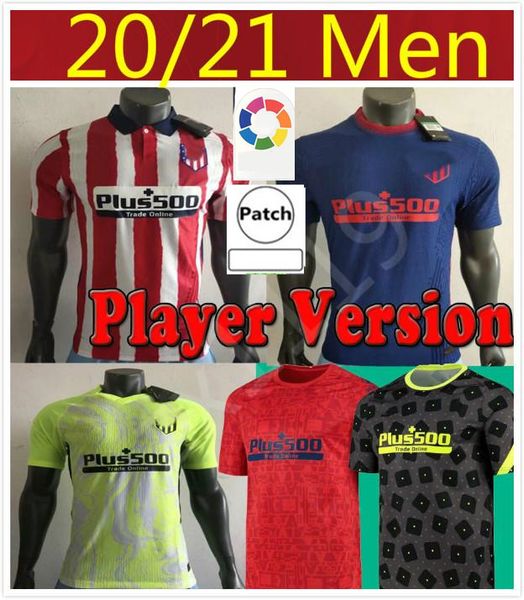 

20 21 madrid player version soccer jersey 2020 2021 joao felix koke soccer uniform saul diego costa player football shirt, Black;yellow