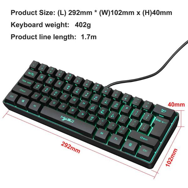 

keyboards game cable keyboard v700, 61 keys, backlight rgb, player, pc and laptop