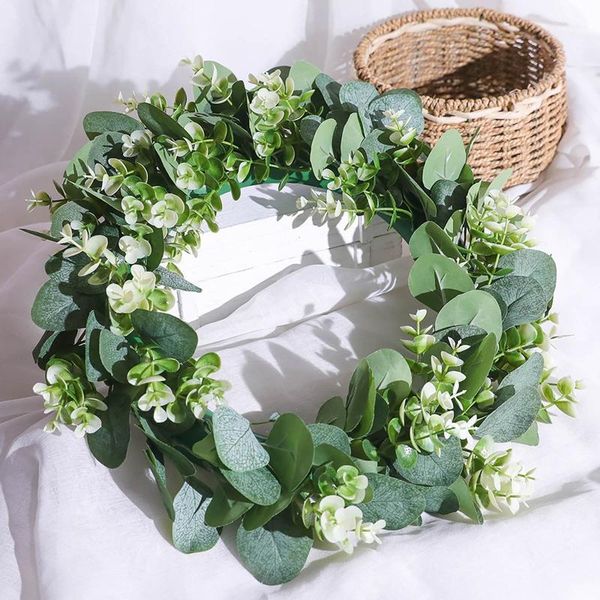

green simulation garland lysimachia ring field pendant door knocker round leaf decoration wreaths door hanging accessories 40cm