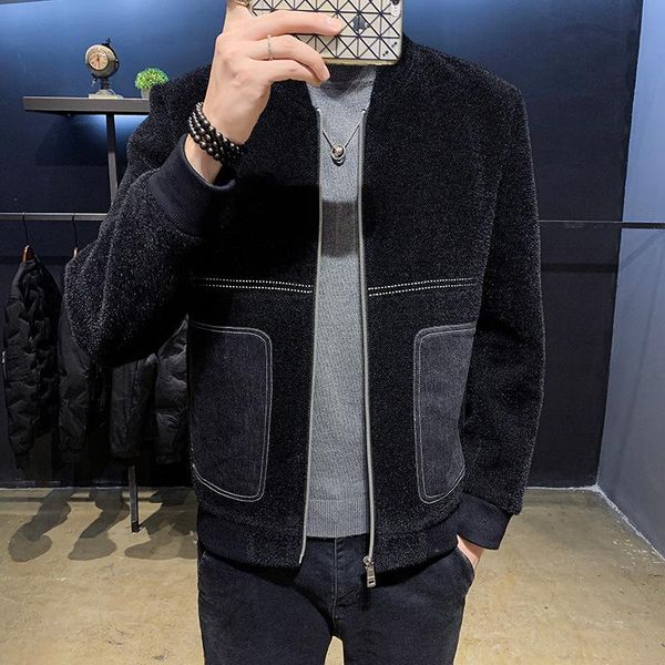 

men's wool & blends autumn / winter 2021 mink heavy woolen overcoat, Black