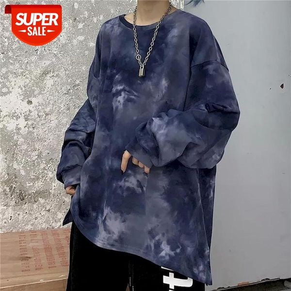 

long sleeve harajuku t shirt tie dye big shirts men clothing men fashion 2020 oversized tees streetwear couple clothes tshirt #iv2y, White;black