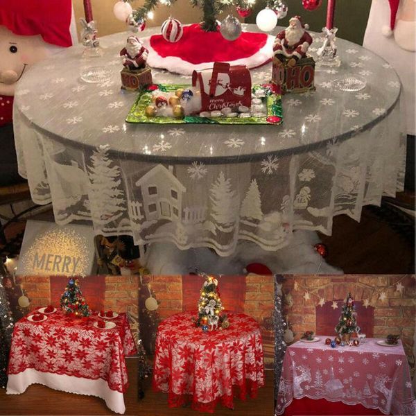 

tablecloth christmas-decoration rectangular round for wedding party lace cloth cover home decor