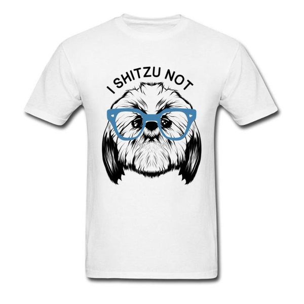 

men's t-shirts i shitzu not t-shirt men cartoon t shirt dog tshirt pet clothing lovers white cuteness summer cotton tee shirts, White;black