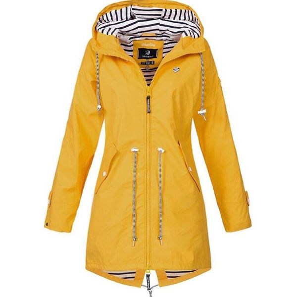 

women's trench coats 2021 autumn solid color rain jacket coat outdoor hiking jackets female waterproof hooded raincoat windproof clothe, Tan;black