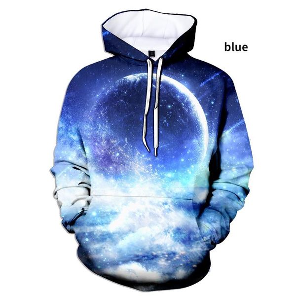 

men's hoodies & sweatshirts 3d fantasy starry sky print pullover personalized pattern hoodie four seasons fashion sports sweater s-4xl, Black