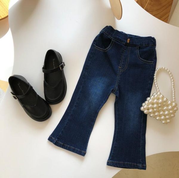 

2021 new arrival girls denim long pants spring fashion kids jean pants 1-6 years yx567, Blue