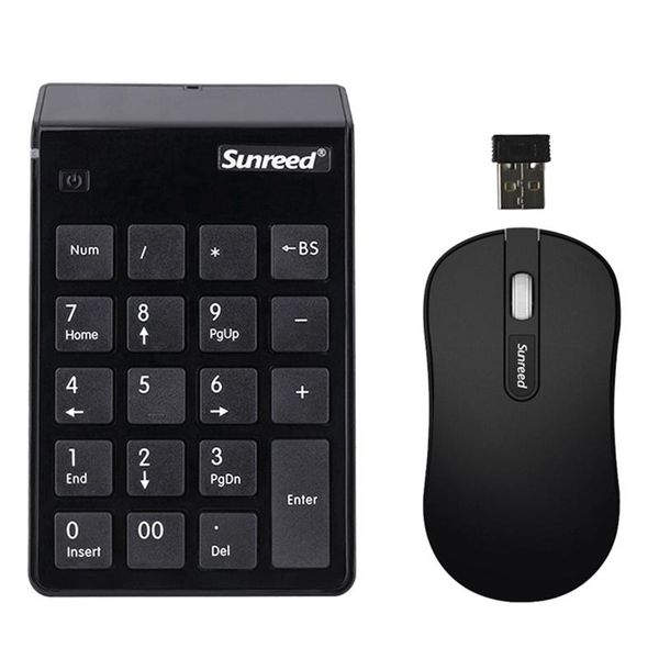 

keyboard mouse combos sunreed wireless numeric keypad and set 2.4g switch-19-key x-shaped structure button black