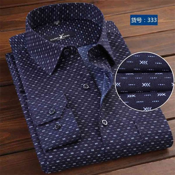 Kleid Hemden Für Männer Langarm Herren Business Casual Hemd Herbst Slim Fit Top Bluse Mode Druck Modell Streifen Farbe 210626