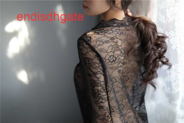 

perspective venetian pajamas underwear dress women's lace nightgown, Black;white