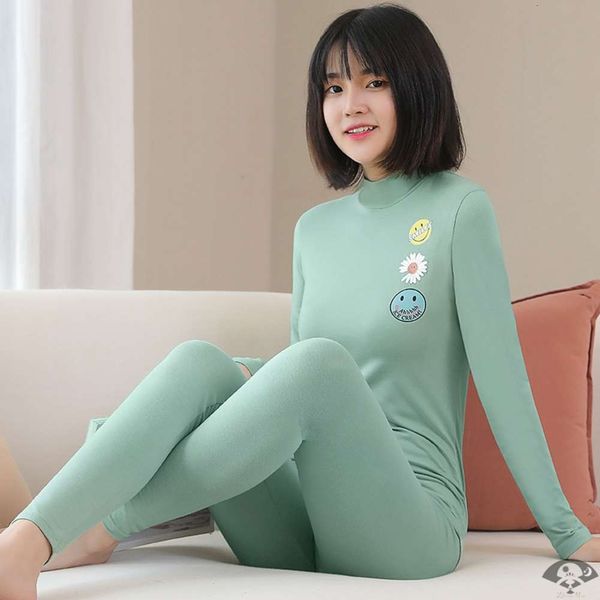 

clothes, autumn pants, women's cotton suit, girls' thin thermal underwear, Black;pink