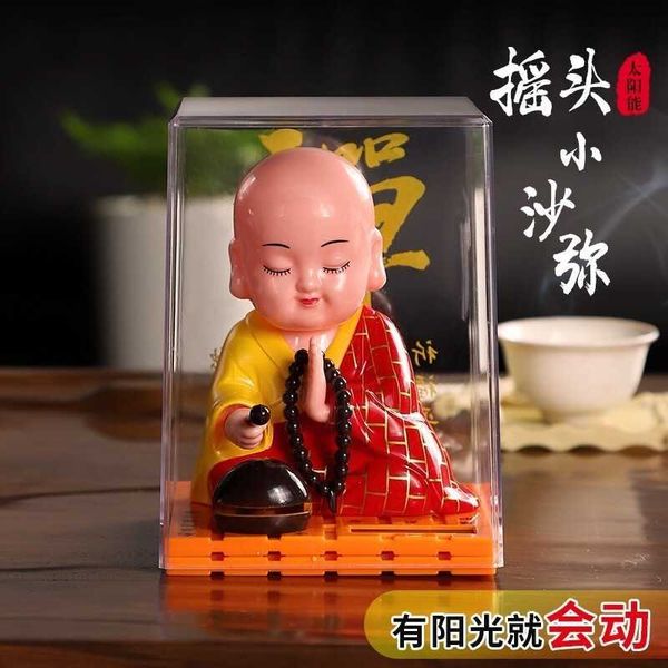 

creative net red lovely shake head calm little monk doll men and women car interior decoration products buddha