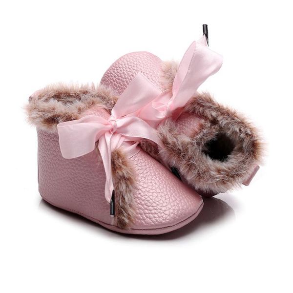 

first walkers 2021 baby girl shoes pu high- sneaker anti-slip with velvet winter warm toddler girls