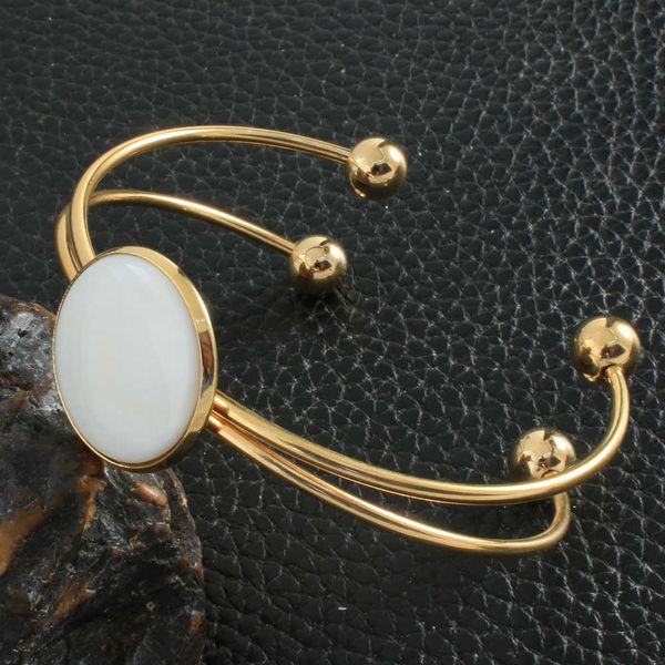 

fashion stainless steel jewelry simple bangle bracelet gold color for women gift bdnzadca q0717, Black