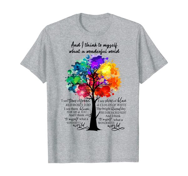 

and i think to myself what a wonderful world hippie t-shirt, White;black