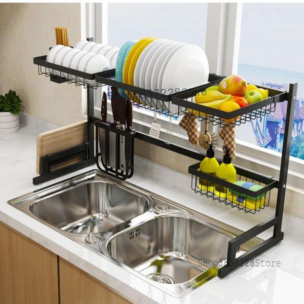 

kitchen storage & organization stainless steel sink racks for dishes, drain rack, tableware, sink, counterbox, dish rack