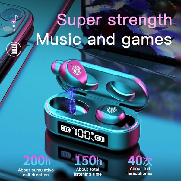 

2021 new 9d stereo tws headset wireless intelligent noise reduction heavy bass earphones mini bluetooth 5.0 headphones hot