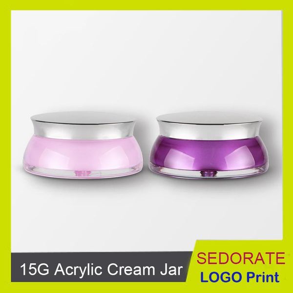 

sedorate 5 pcs/lot acrylic jar for cream travel refillable bottle flyinh saucer cream jar 15g container lw-c04