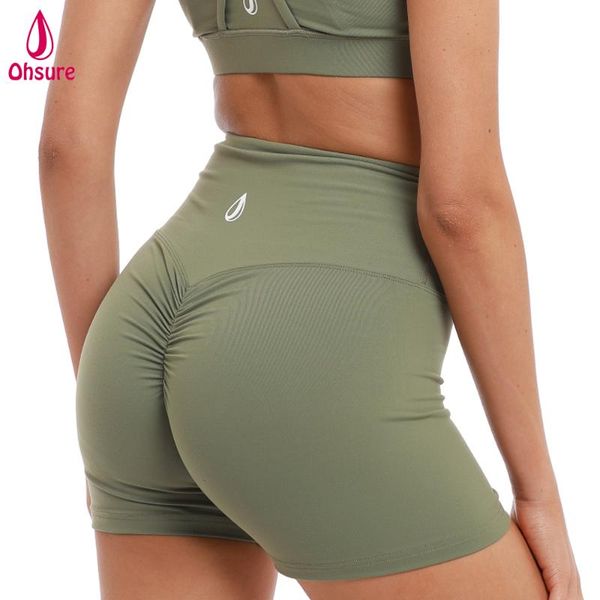 

women's shorts army green gym activewear womens sports bottom scrunch booty, White;black