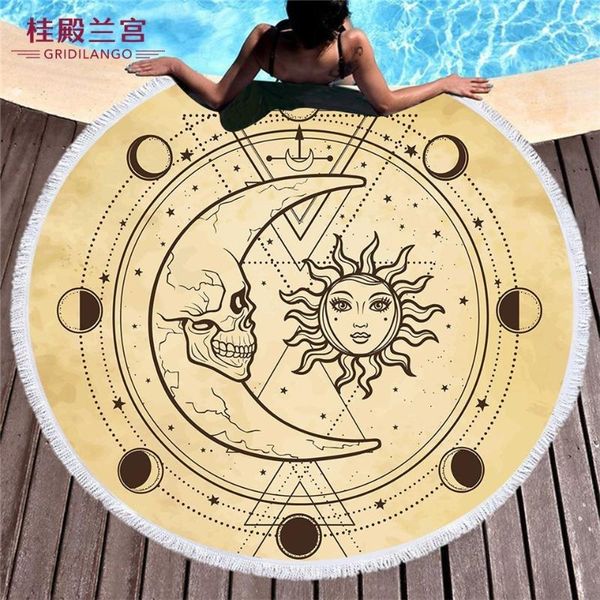 

towel gridilango geometric retro round beach for quickly absorbtable swimming travel outdoor homeyoga mat bath