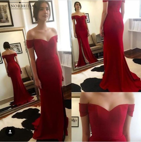 

party dresses red off the shoulder prom 2021 vestido de fiesta side split formal evening gowns special occasion dress, White;black