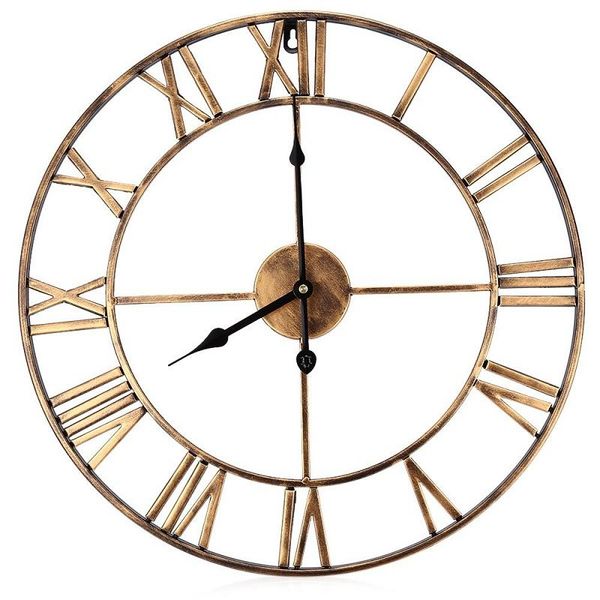

wall clocks 18.5 inch oversized 3d iron decorative clock retro big large art gear home decor roman numerals design