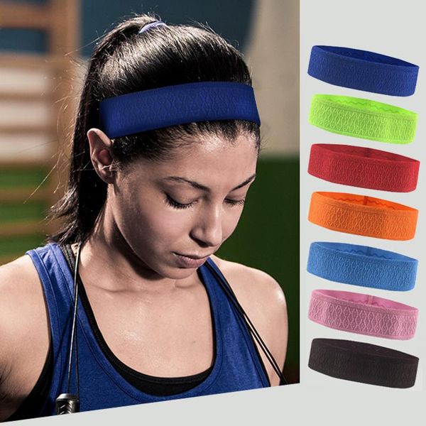 

sport absorb sweat headband 5cm outdoor running football cycling fitness yoga silica anti slip elastic hairband for men women, Yellow;black