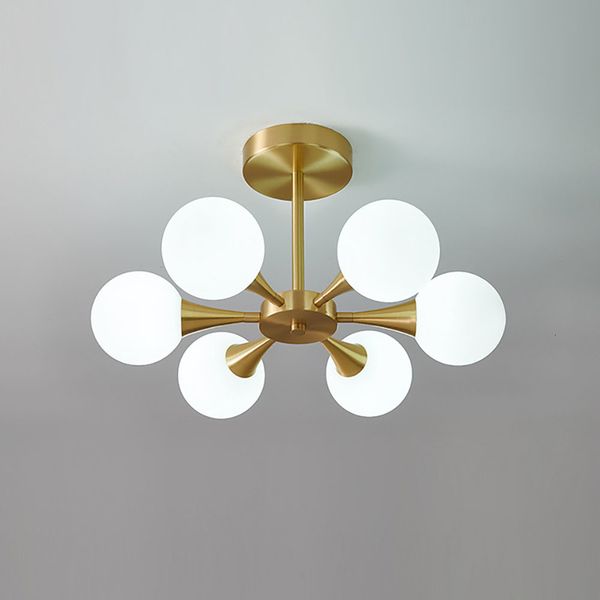 

ceiling lights copper lamps modern bedroom restaurant milky glass ball kv97