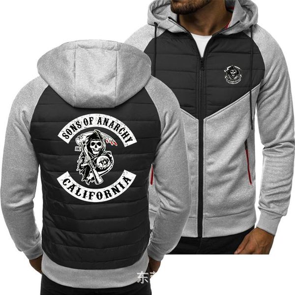 

men's hoodies & sweatshirts men for son of chaos print spring autumn mens casual sweatshirt long sleeve zipper jacket man hoody, Black