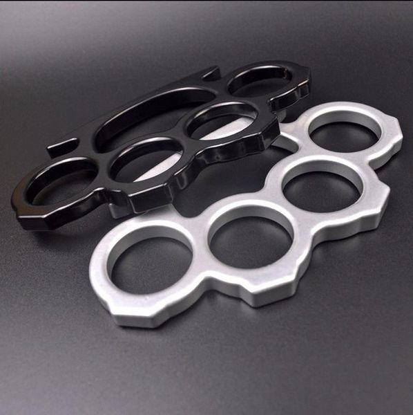 

cwmsports silver and black thin steel brass knuckle dusters,self defense personal security women's and men's self-defense pendant5