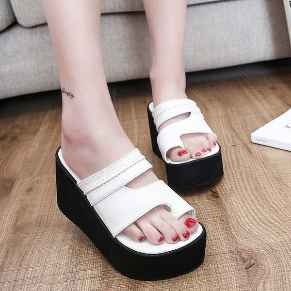 

fashion leisure slides women outside high wedges slippers summer slip on casual sewing ladies shoes formal shoes z08q#, Black