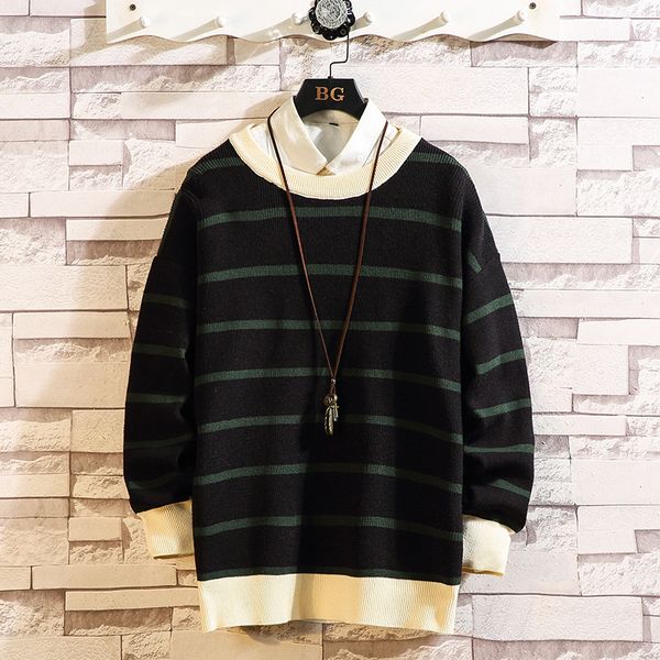 

christmas knitted or crocheted manly sleeves winter clothes 2021 casual japanese style designer oversize pullovers pjc7, White;black