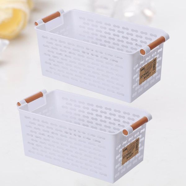 

storage baskets 2pcs japanese style basket box sundries container organizer for kitchen bedroom (white)